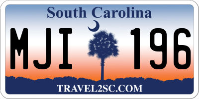 SC license plate MJI196