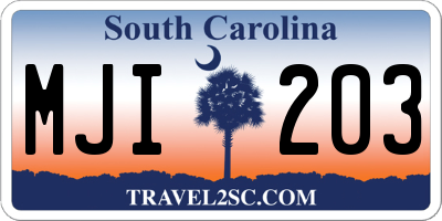 SC license plate MJI203