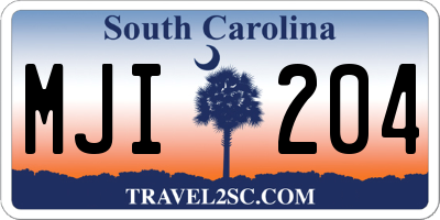 SC license plate MJI204