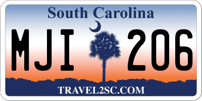 SC license plate MJI206