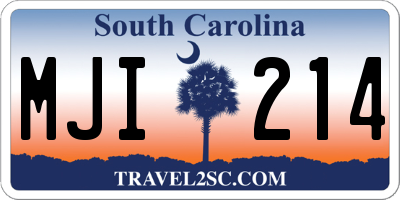 SC license plate MJI214