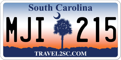 SC license plate MJI215