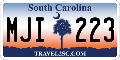 SC license plate MJI223