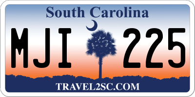 SC license plate MJI225