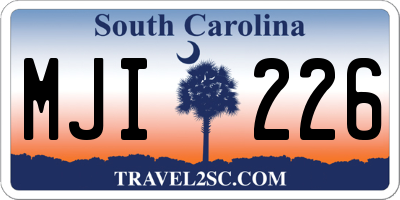 SC license plate MJI226