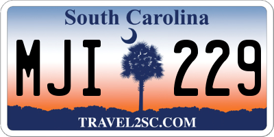 SC license plate MJI229