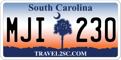 SC license plate MJI230