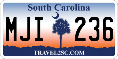 SC license plate MJI236
