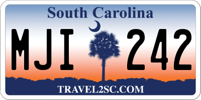 SC license plate MJI242