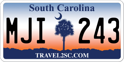 SC license plate MJI243