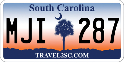 SC license plate MJI287