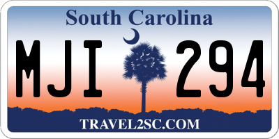 SC license plate MJI294