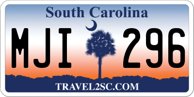 SC license plate MJI296