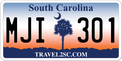 SC license plate MJI301
