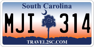 SC license plate MJI314