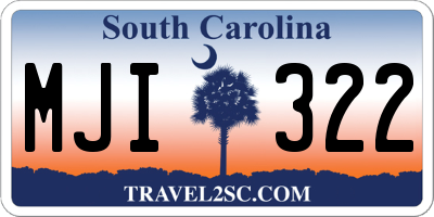 SC license plate MJI322