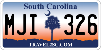 SC license plate MJI326