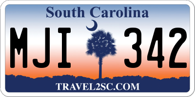 SC license plate MJI342