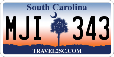 SC license plate MJI343