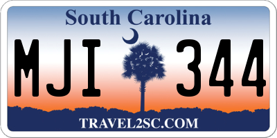 SC license plate MJI344