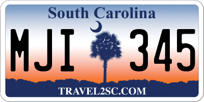 SC license plate MJI345