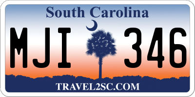 SC license plate MJI346