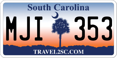 SC license plate MJI353