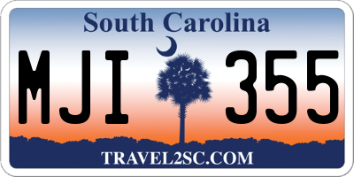 SC license plate MJI355