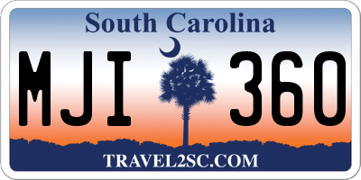 SC license plate MJI360