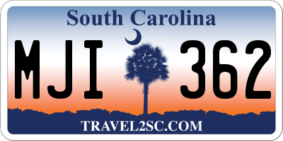 SC license plate MJI362