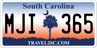 SC license plate MJI365
