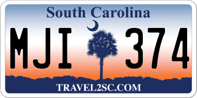 SC license plate MJI374