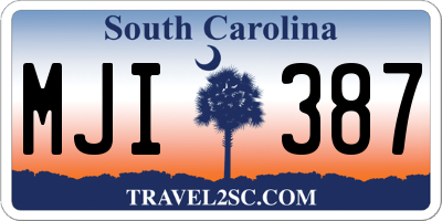 SC license plate MJI387