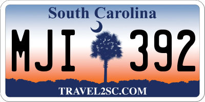 SC license plate MJI392