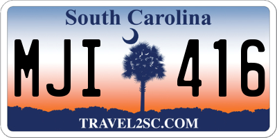 SC license plate MJI416