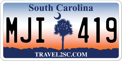 SC license plate MJI419