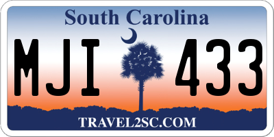 SC license plate MJI433