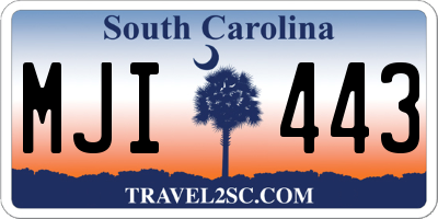SC license plate MJI443