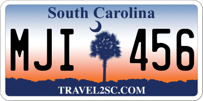 SC license plate MJI456