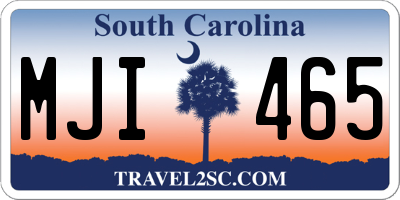 SC license plate MJI465