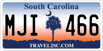 SC license plate MJI466