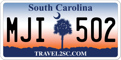 SC license plate MJI502