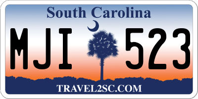 SC license plate MJI523