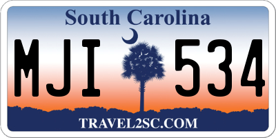 SC license plate MJI534