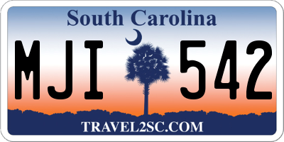 SC license plate MJI542