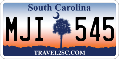 SC license plate MJI545