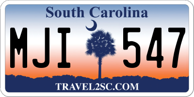SC license plate MJI547