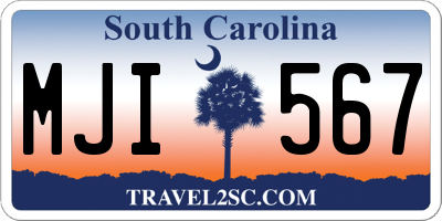 SC license plate MJI567