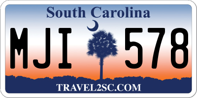 SC license plate MJI578