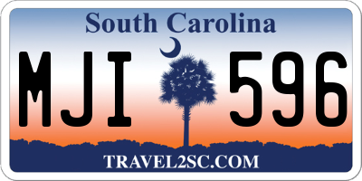 SC license plate MJI596